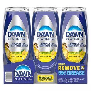 Dawn Platinum EZ- Squeeze Liquid Dish Soap, Lemon, 3 ct., 61.5 fl. oz.